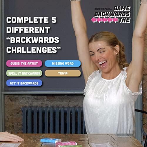 Format Games The Backwards Game - Silly Reverse Challenges and Word Play Fun! Cooperative Party Game, Family Game for Kids & Adults, Ages 12+, 4-10 Players, 30-60 Minute Playtime, Made by Format Games