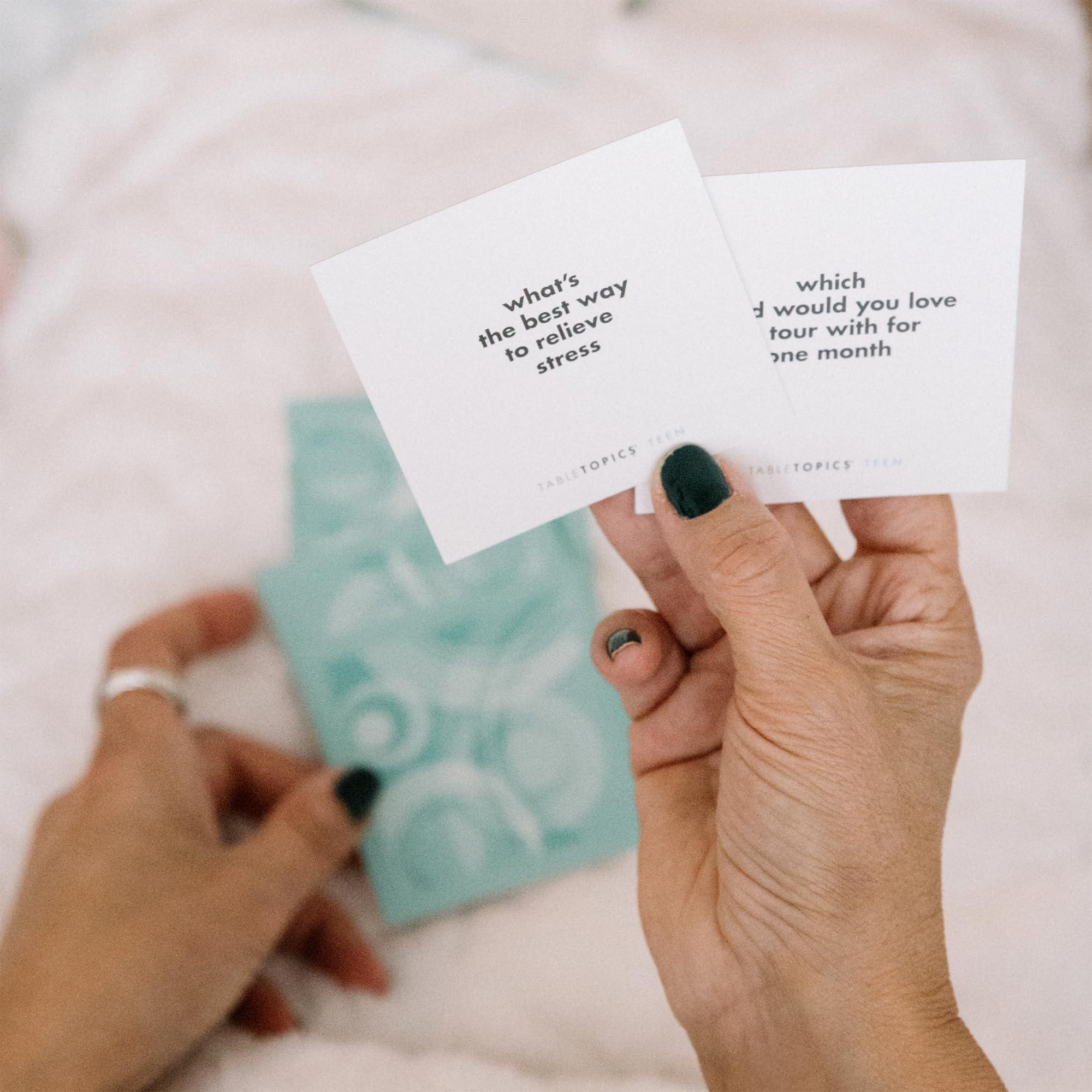 TableTopics TableTopics Teens Question Game - 135 Fun Questions for Friends Hanging Out, Teen Parties, and Family Teen Party- Fun Conversation Starter Cards