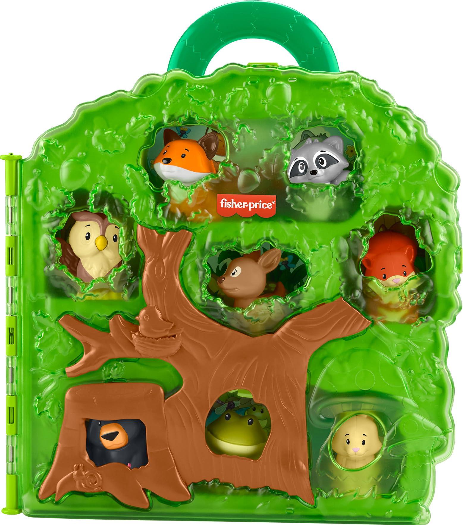 Fisher-Price Fisher-Price Little People Toddler Toy Forest Friends Carry Case Playset with Animal Figures for Pretend Play Kids Ages 1+ Years
