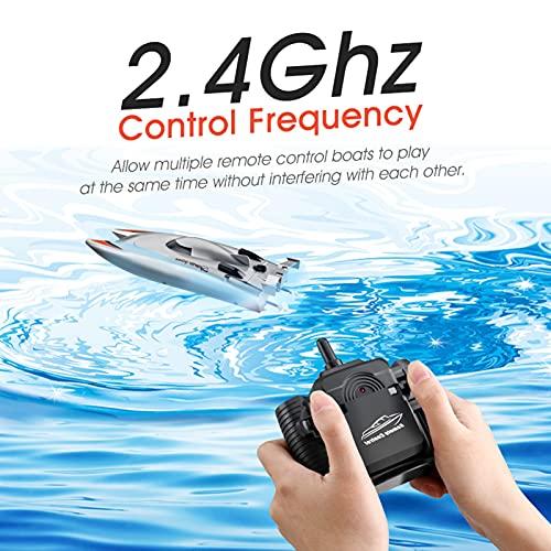 GoolRC GoolRC RC Boat, 2.4GHz Remote Control Boat 25KM/H High RC Speed Boat RC Jet Boat for Suitcase for Lakes & Pools Summer Toys for Adults Kids (Black)