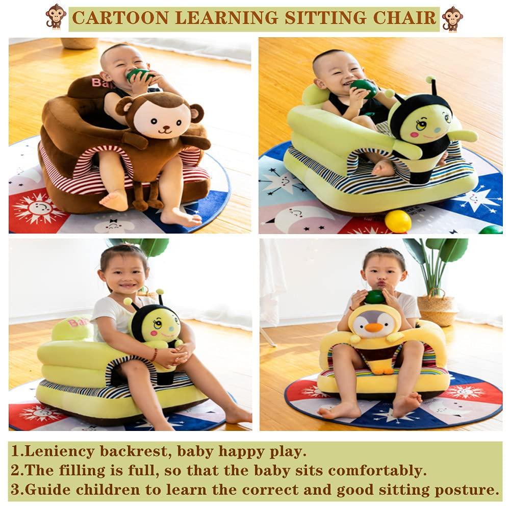 PUXU Baby Support Seat, Cute Baby Sofa Chair for Sitting Up, Comfy Plush Infant Seats (Hamster,W17.5" x H17.5")