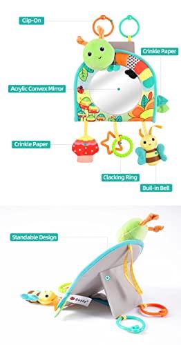 Koty Koty Infant Car Seat Toy - Kick and Play Activity Center with Mirror, Teether and Crinkle Paper, Fun Travel Baby Toy for Rear Car Seat, Easier Drive with Newborns, Babies