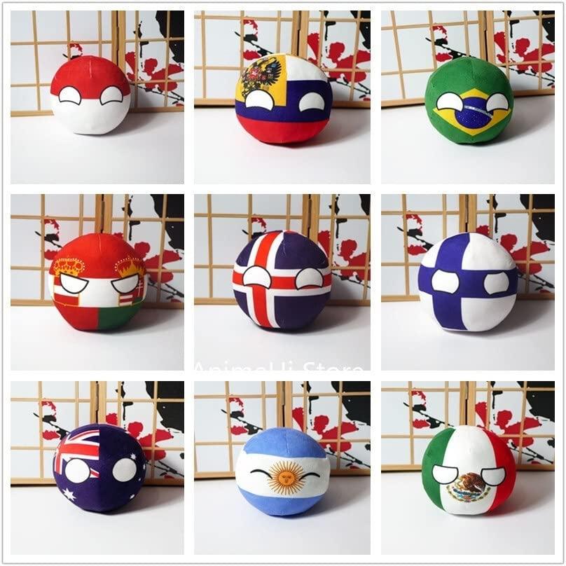 GANGKJDS GANGKJDS Poland Countryball Ball Plush National Ball States United Poland Switzerland Netherlands Poland Ball Flag Pendant Pillow 20cm(7.9 inches) (Color : Georgia, Size : 20cm)