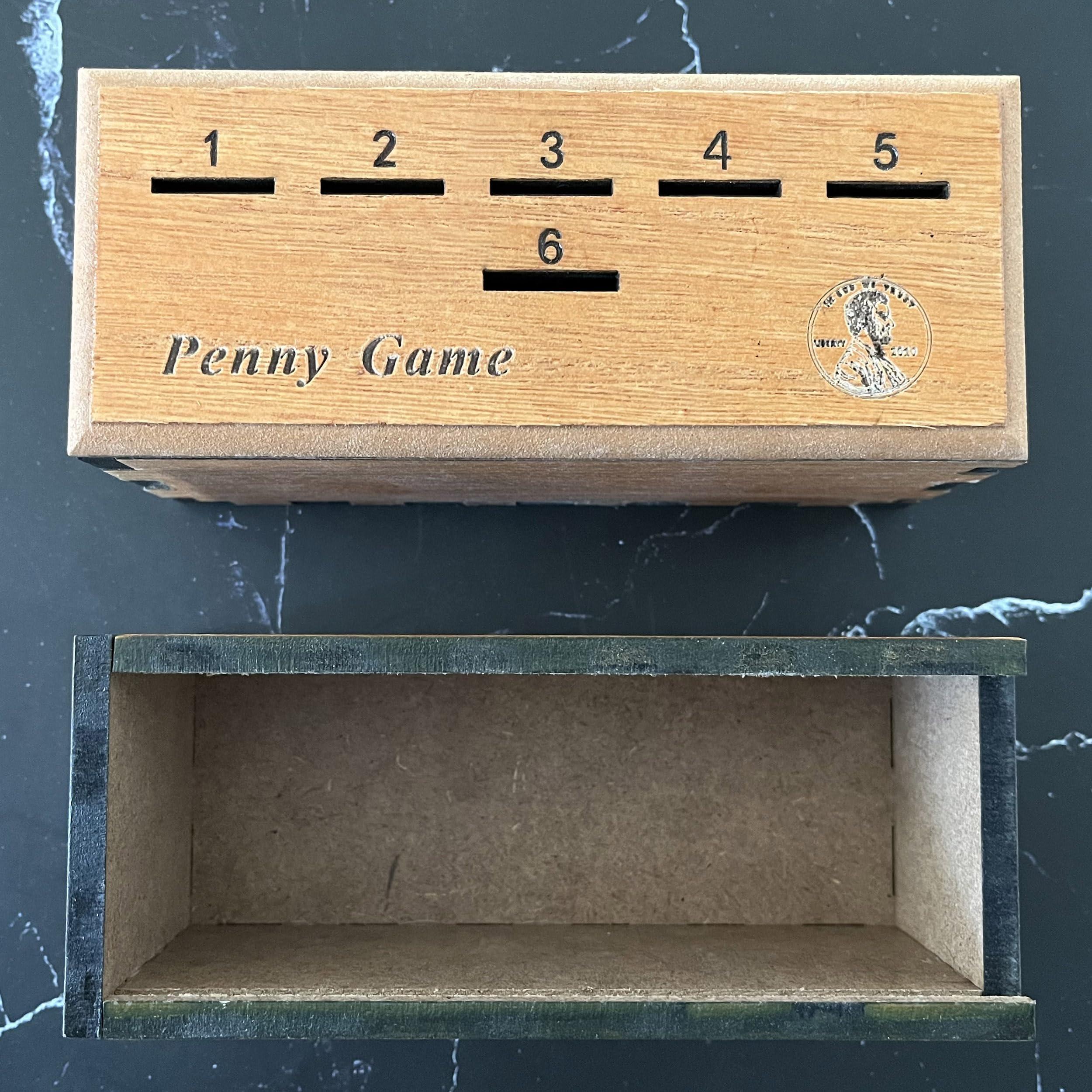 CBLKUS Penny Game, Family Fun Board Game, Drop Game Wood Box for 2-6 Players Premium Version