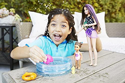 Barbie Barbie Skipper Babysitters Inc Playset with Skipper Doll, Color-Change Small Doll, Pool, Squirt Whale Toy & Accessories