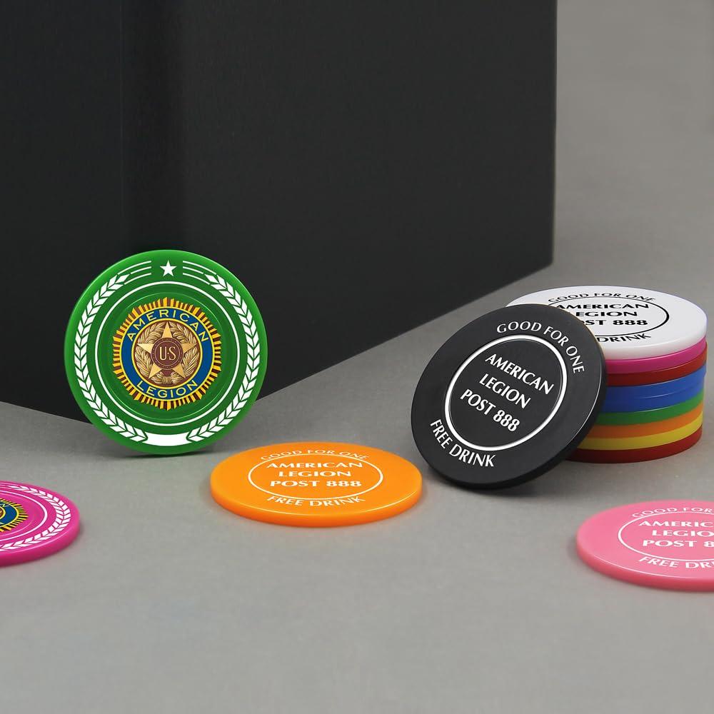 Sunyoungift Sunyoungift 100 Custom Game Poker Chips, Personalized with Your Text and Logo, for Board Game, Casino Night and Poker Tournament (Green)