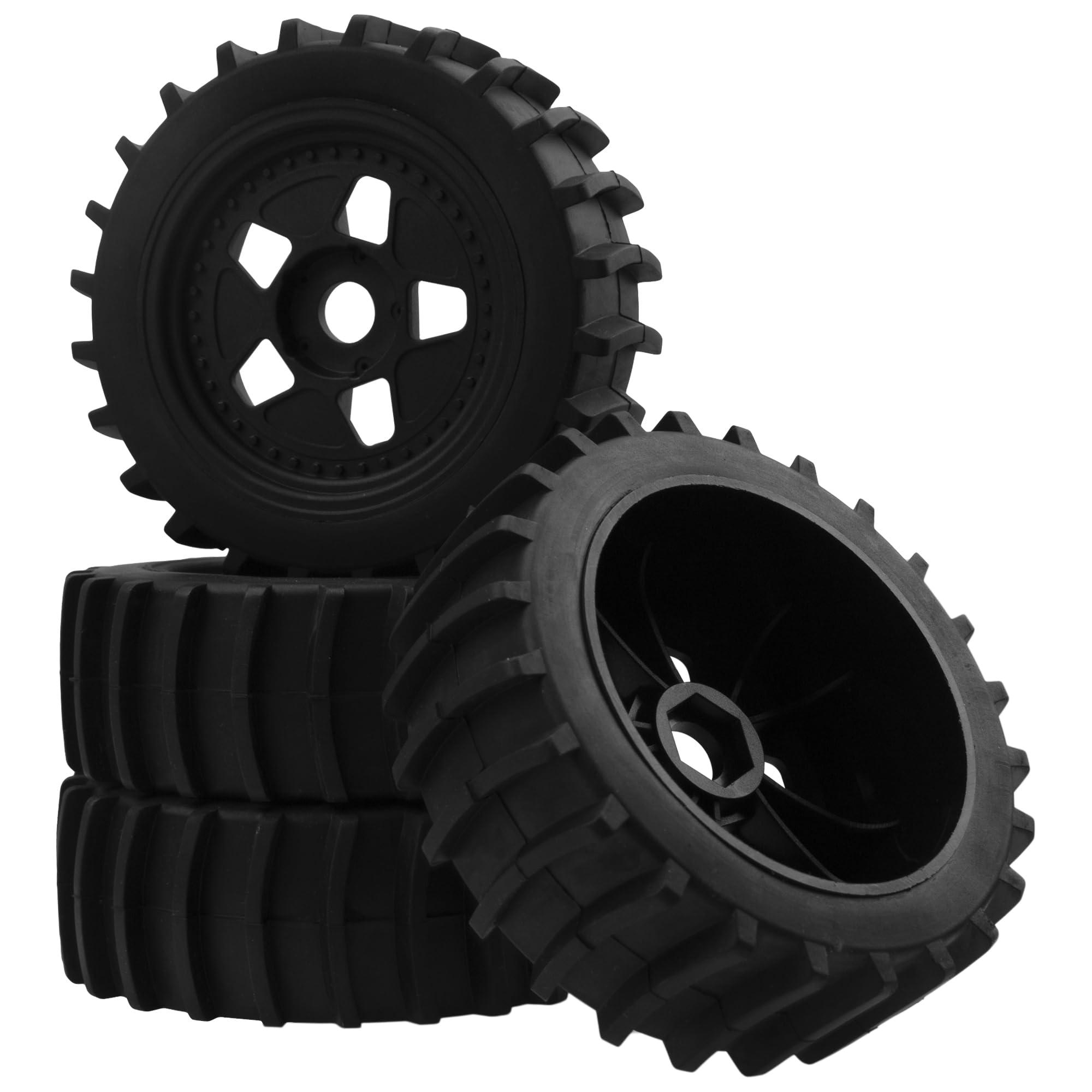 HIRCQOO HIRCQOO RC 1/8 Snow Sand Paddles Buggy Tires 17mm Hubs Wheels with Foam Inserts Compatible with Arrma Typhon Talion 6S Losi 8IGHT Team Associated HPI Tamiya HSP 1/8 RC Off Road Buggy