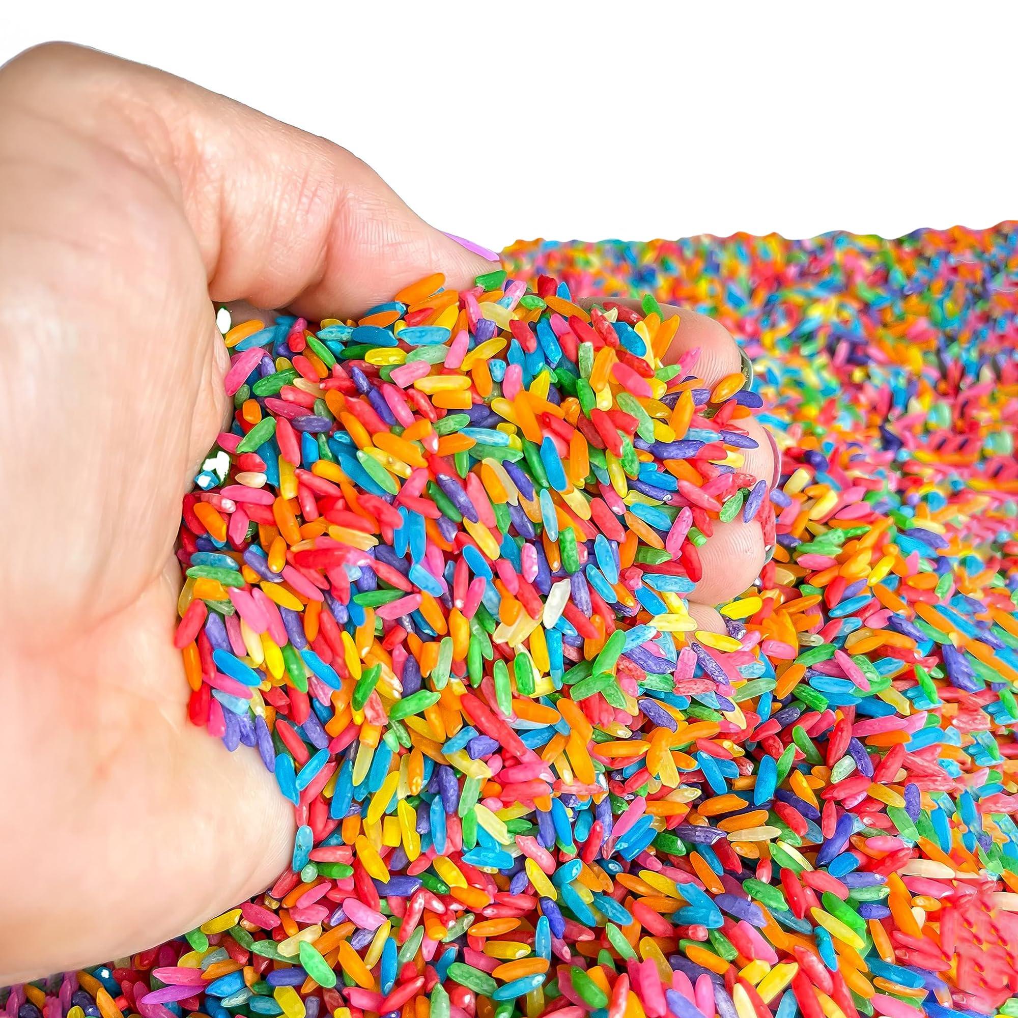 Sensory-N-Stuff Sensory-N-Stuff Rainbow Rice Sensory Bin Filler for Sensory Table - Colored Rice for Sensory Play (4 Cups - 2LB)