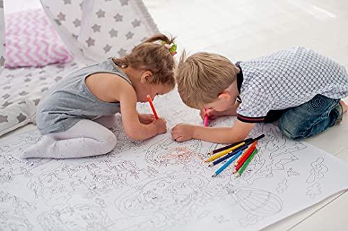 O'Kroshka Big giant coloring poster colorings for children Zooland. Coloring pages for kids and adults. Color me posters for family (33.08 x 46.5 in)