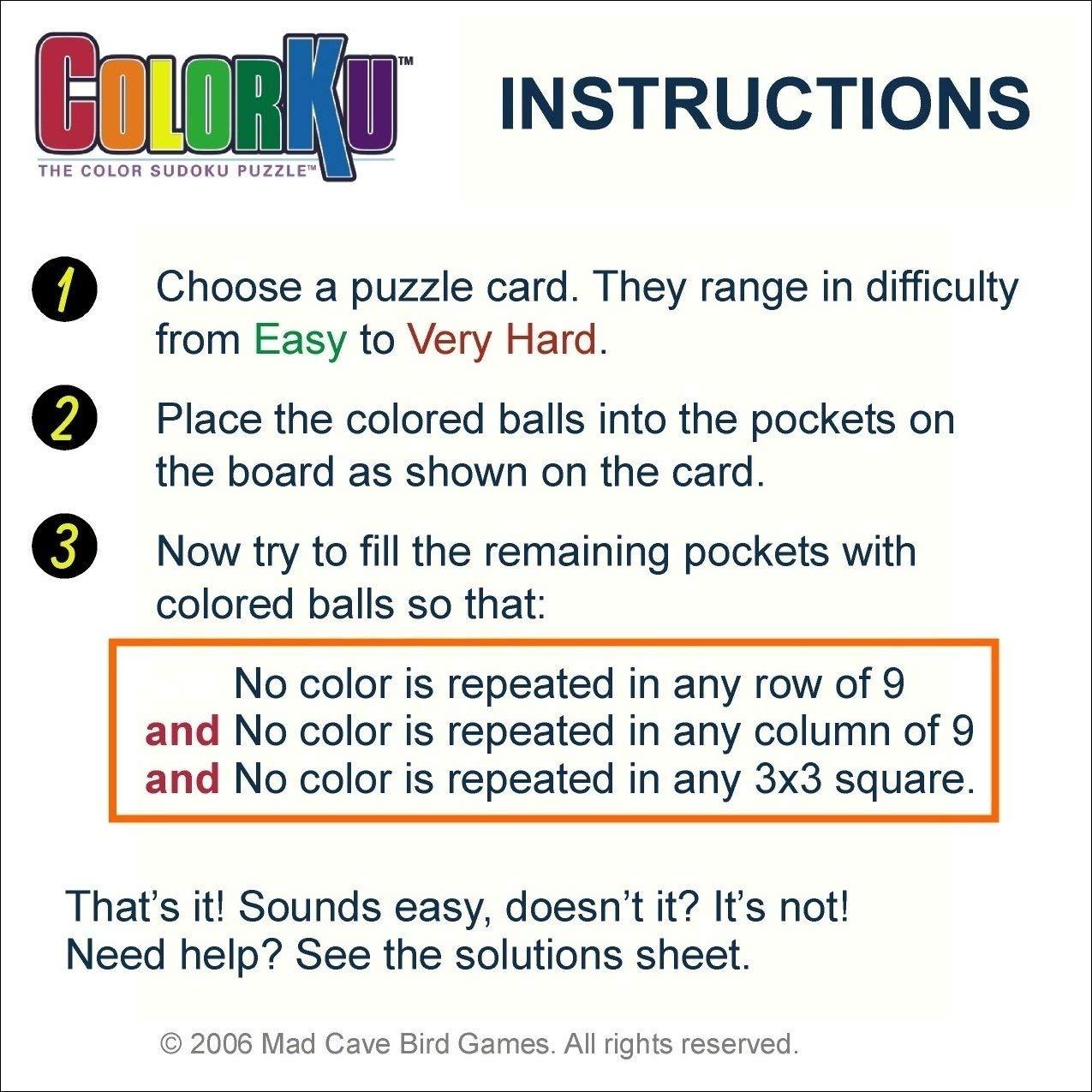 ColorKu ColorKu by Mad Cave Bird Games