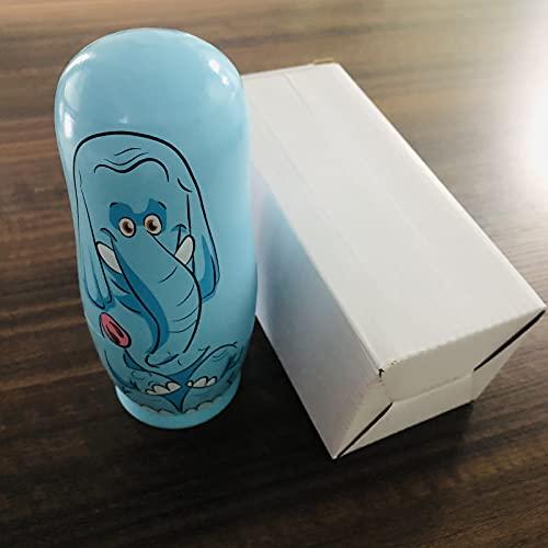 Sezrgiu 6 Piece Set Elephant Matryoshka Russian Nesting Dolls for Girls Boys Wooden Stacking Toys Hand Painted Figurines Home Decor Birthday Party New Year(Elephant)