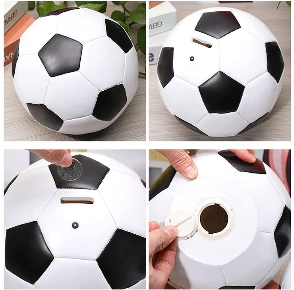 BerlinVV Piggy Bank for Boys Girls Kids Creative Football Piggy Bank for Boys Soccer Coin Bank Cute Money Box Coin Saving Pot Money Box 7.8x7.8x7.4in (Color : Small Piggy Bank)