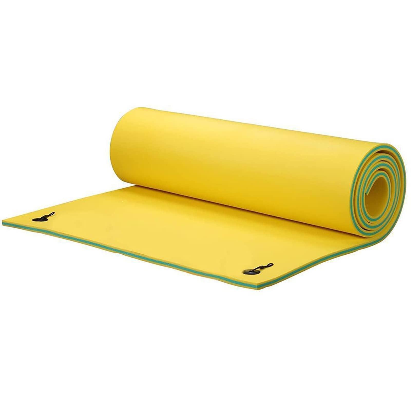 WKXTECZT WKXTECZT Tear-Resistant XPE Foam Floating Water Mat, Relaxing Foam Pool Float Lily Pad Floating Mat for Lake,Water Pad Floating Island for and Adults,Yellow,2.7mx1.4mx3.3cm