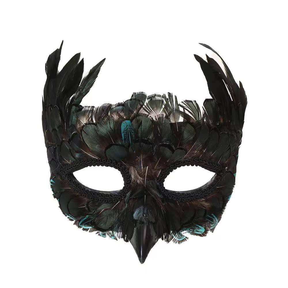 CENFPOLA Costume Mask Feather Animal Mask Masquerade Bird Mask Halloween Mardi Gras Cosplay Party Masque (CEG2)