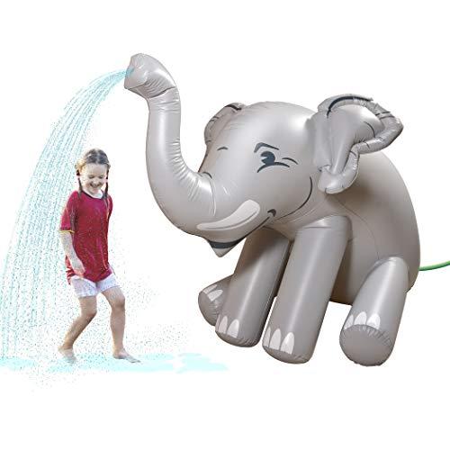 GoFloats GoFloats Giant Inflatable Elephant Party Sprinkler 5 Feet Tall Yard Sprinkler for Kids Summer Fun