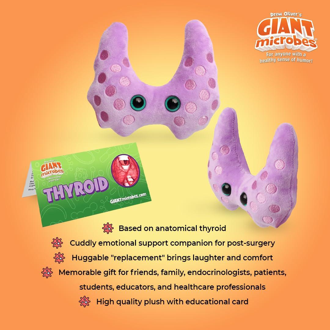 GIANT MICROBES GIANTmicrobes Thyroid Plush, Thyroid Stuffed Animal, Thyroid Surgery Recovery Gifts, Lupus Gifts, Thyroid Cancer Awareness, Endocrinologist Gift, Endocrinology Gift, Thyroidectomy, Hypothyroid Gift