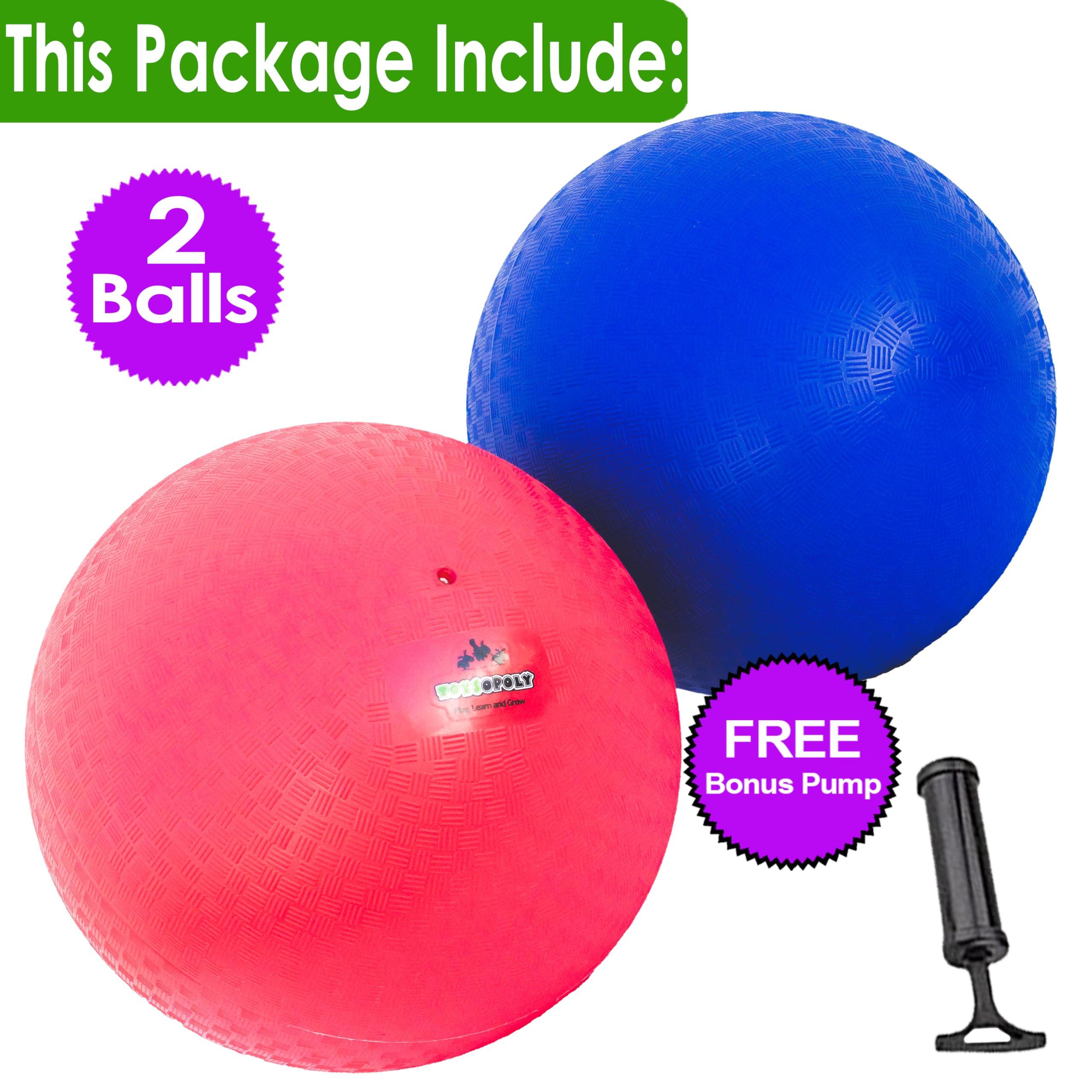 ToysOpoly ToysOpoly Playground Balls 13 Inch, 2 Variet Kickball for Kids and Adults - Bouncing Dodge Ball, Handball, Square Game for Outdoor & Indoor + Free Pump