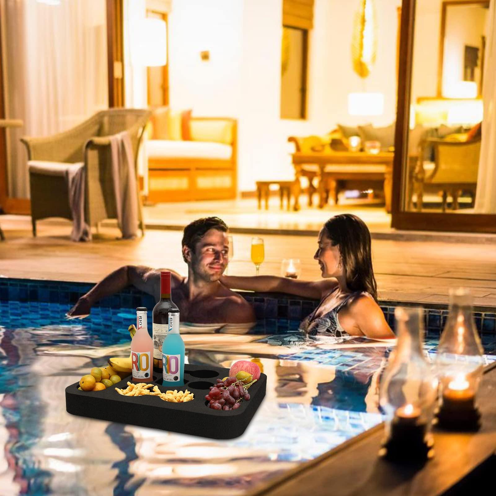 RAMIEYOO RAMIEYOO Floating Drink Holder,Refreshment Table Tray for Pool Beach Party or Hot Tub Float Loung-Versatile & Portable Serving Bar