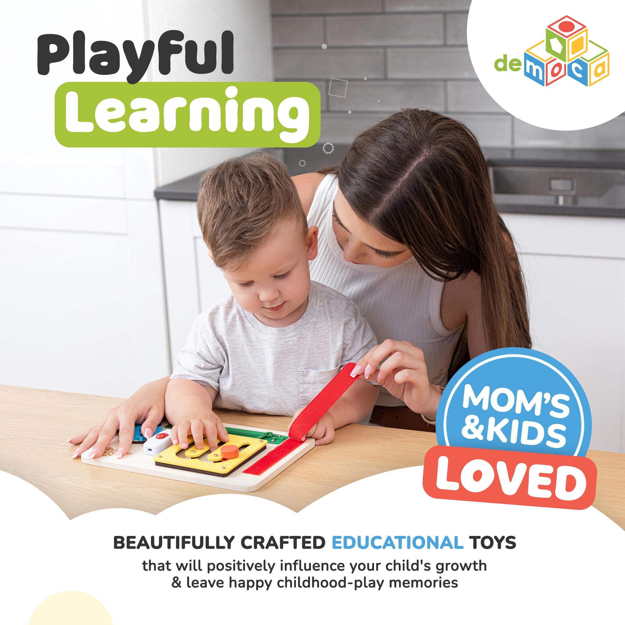 deMoca deMoca Busy Board & Quiet Book Set: Montessori-Inspired Toddler Learning Bundle