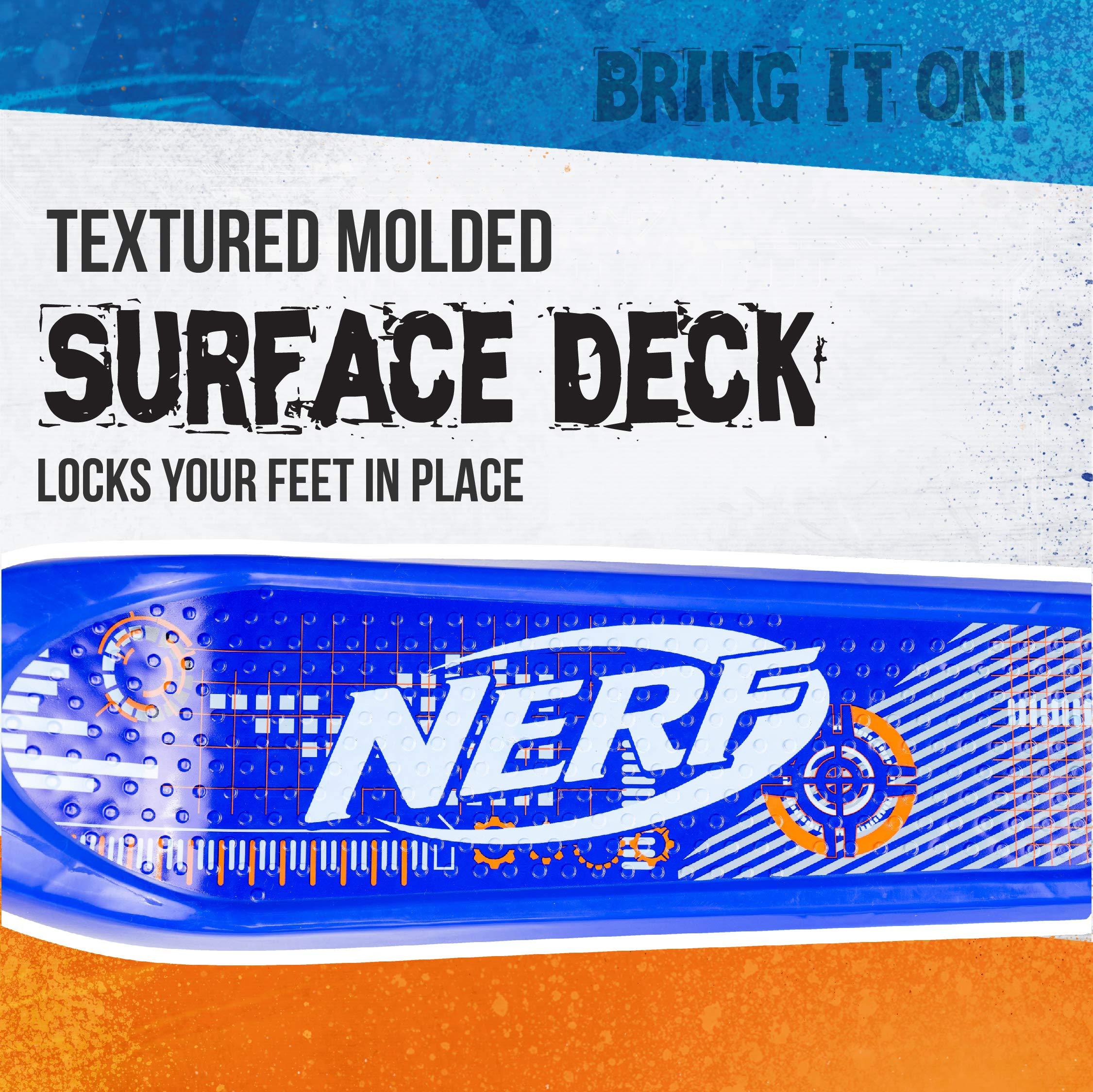 NERF NERF Kick Scooter for Kids, Dual Barrel Blaster Fires Up to 40 Feet, Supports Up to 150lbs, Rear Brake, Sturdy Steel Frame, Wide Surface Textured Molded Deck, Outdoor Activities for Boys/Girls