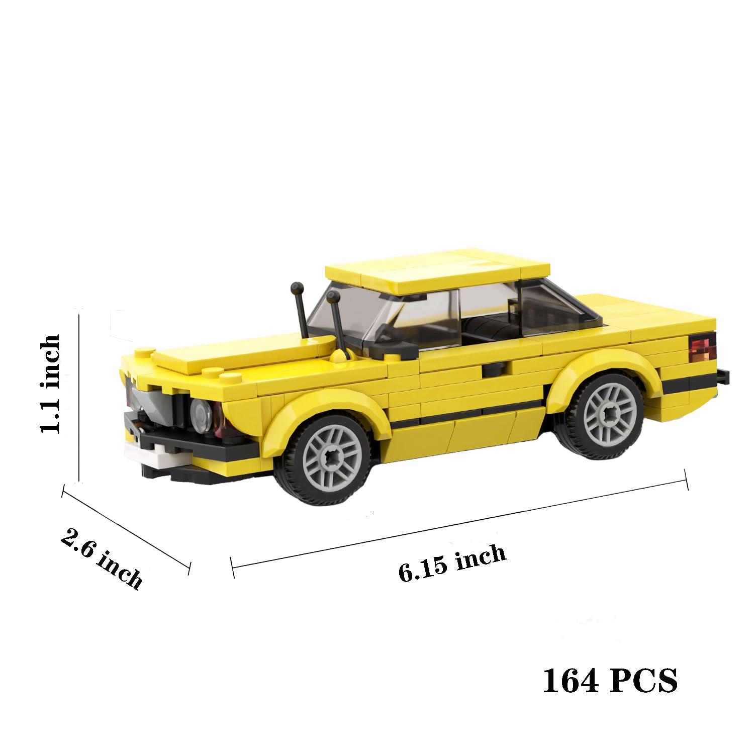 Dayouwang Yellow Sports Car MOC Building Blocks,Speed Champions Cars Toy Building Sets,City Vehicle DIY Building Bricks for Kids and Adults-164 PCS