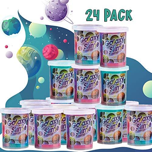 Kicko Kicko Marbled Unicorn Color Slime - 24 Pack and Pack of 6 Colorful Galaxy Sludge - Gooey Fidget Set for Sensory and Tactile Stimulation, Stress Relief, Party Favor, Educational Game