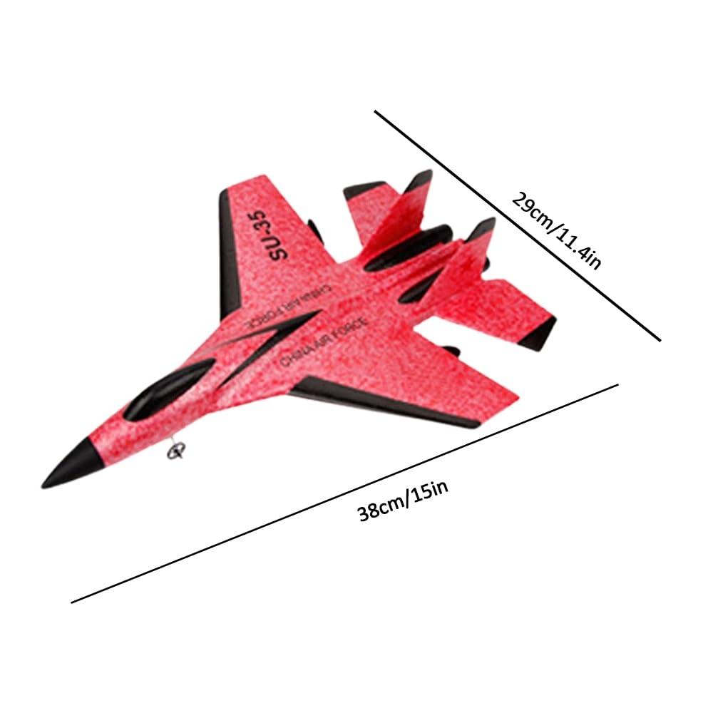 HCPBRS SU-35 Jet Fighter Stunt RC Airplane, 2.4G Remote Control Plane RC Aircraft Toy, Aero Jet Control Remoto Airplane Hobby RC Airplanes Model, EPP Foam RC Jet Glider Fighter Plane Toys (Red)