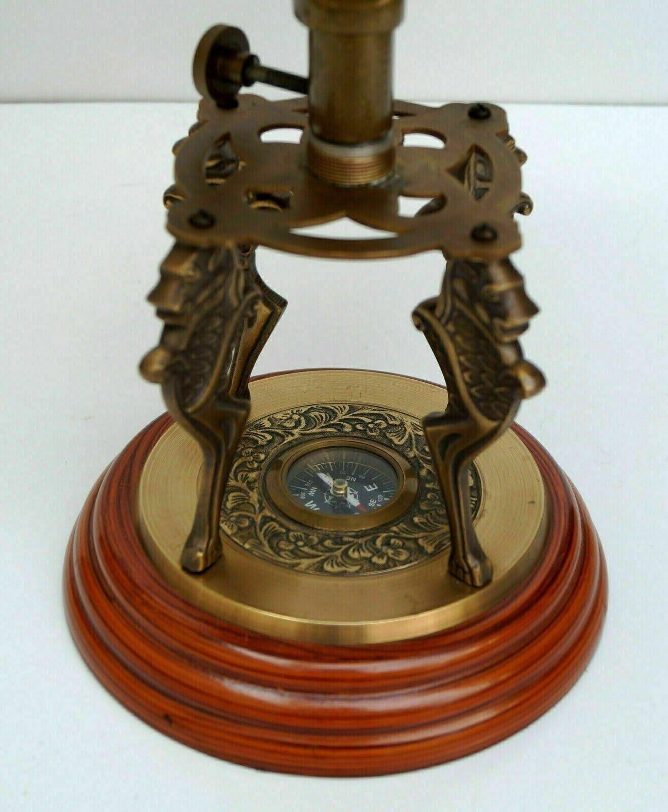 ALFA NAUTICAL Globe World Map Earth Globes With Designer Lions Wooden Base Compass Globe