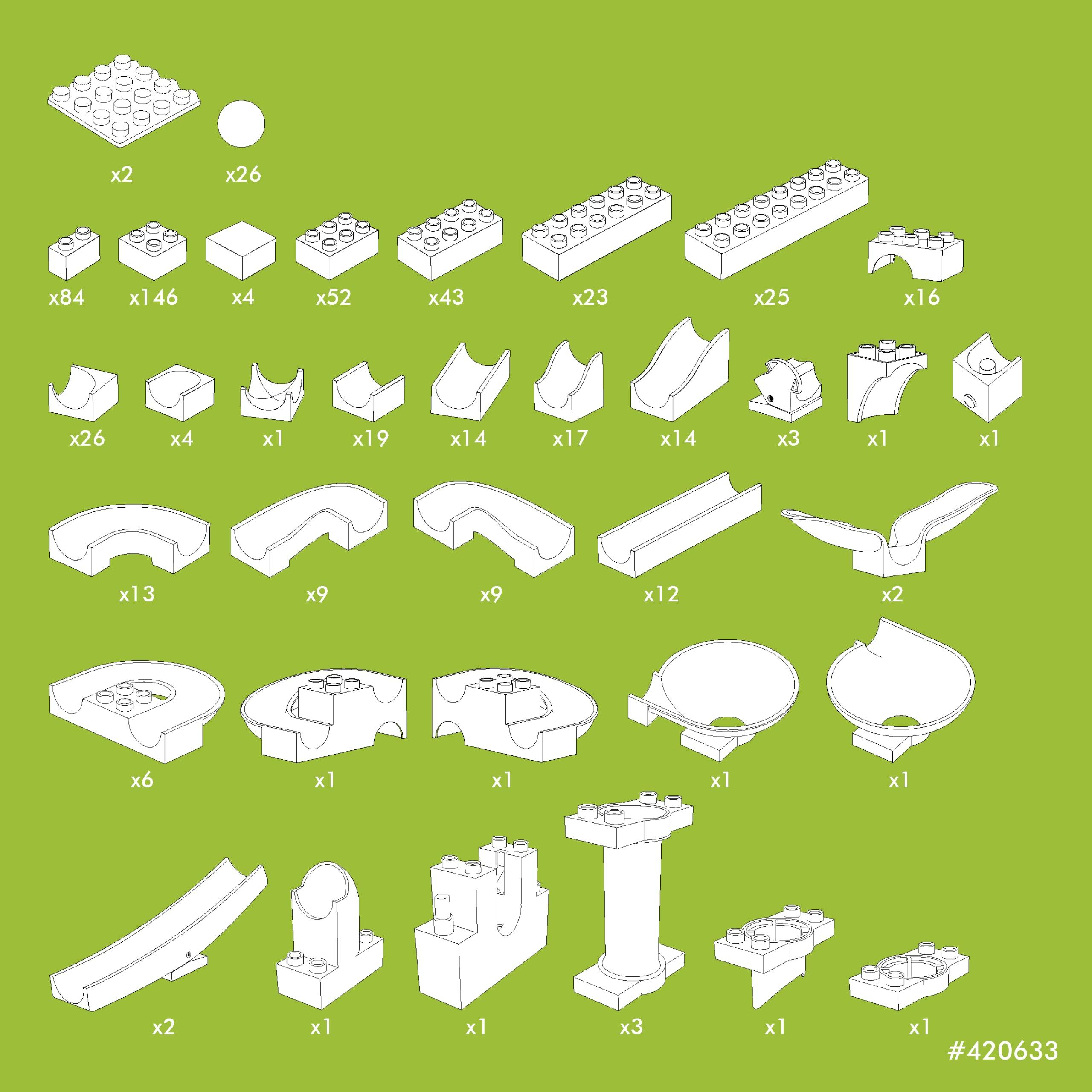 Hubelino Hubelino Mega Building Box - Deluxe 585 Piece Marble Run Playset (Made in Germany)