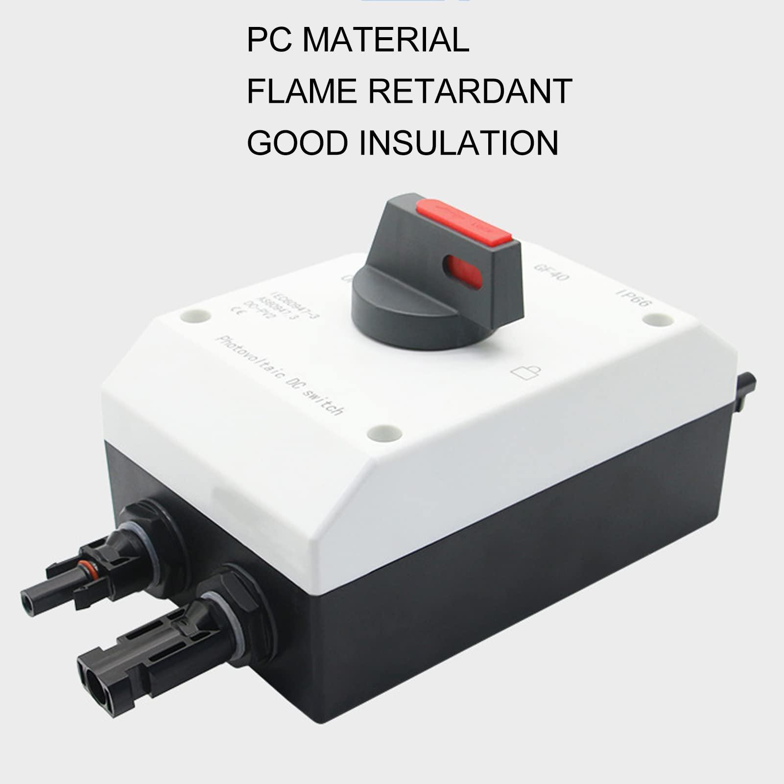 FFIME DC Isolator Solar Switch, PV DC Switch Easy Installation 1200V 32A 4P Insulated IP66 Waterproof for Boat