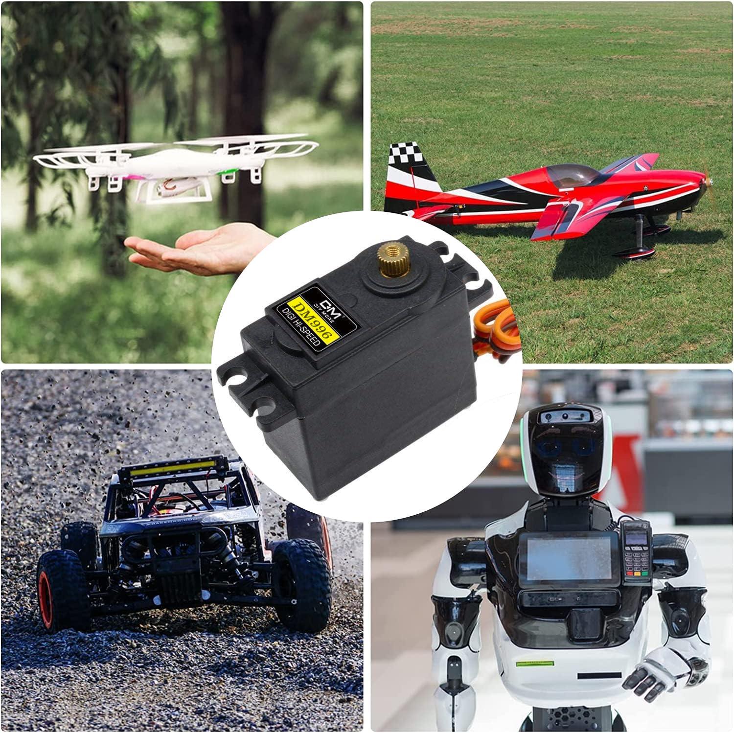 diymore diymore [6-Pack] Servo MG996R Metal Gear Servo Torque Digital Servo Motor High Speed Torque Servo Motor for Smart RC Helicopter Car Boat Robot