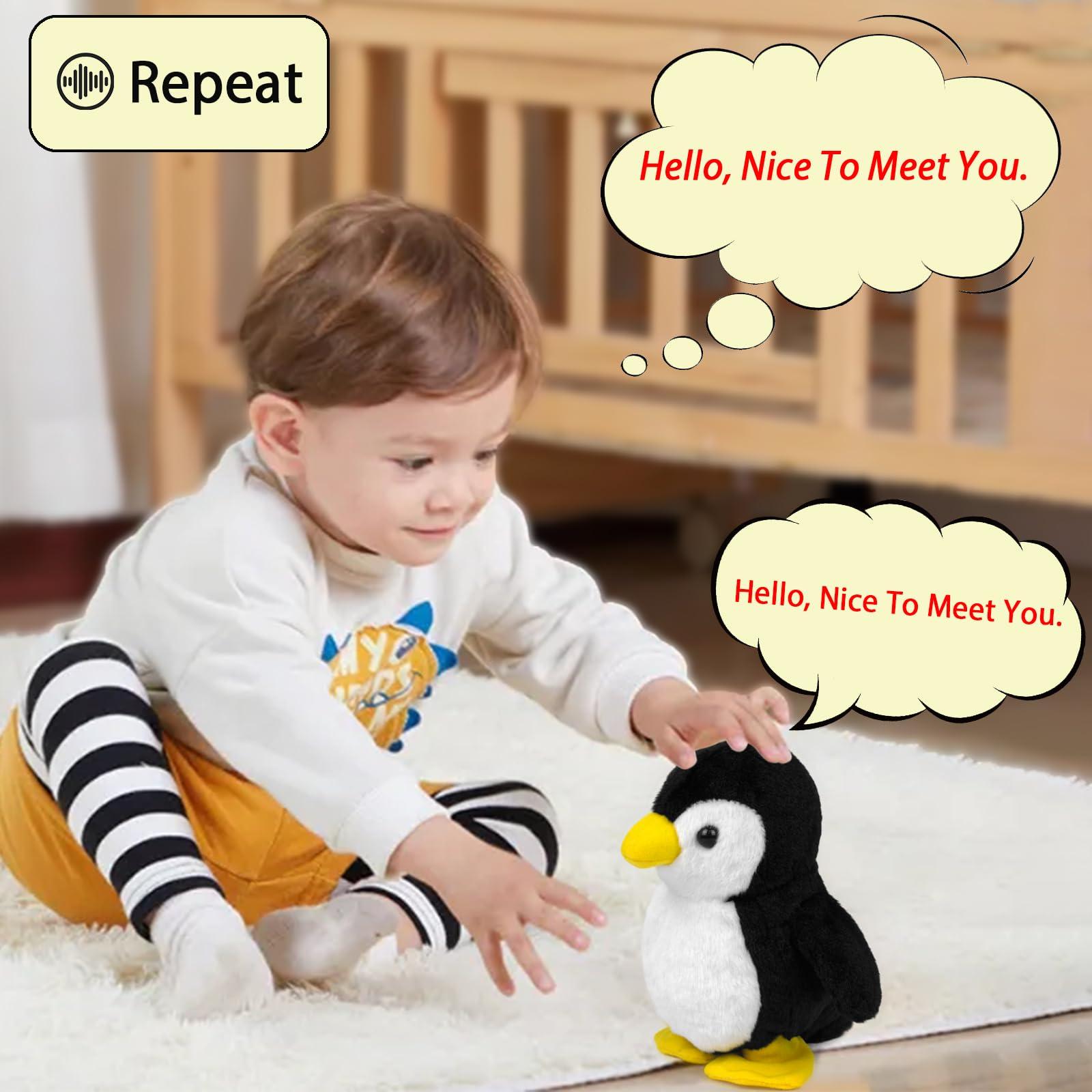 YH YUHUNG YH YUHUNG Walking Penguin Plush Toy Repeats What You Say with Clear Voice Talking Penguin Stuffed Animal Repeating Toy Animal for Boys and Girls