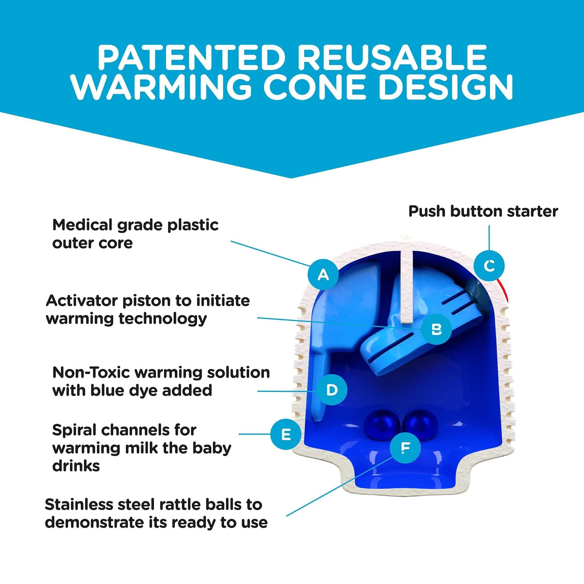 Yoomi Yoomi 3S Baby Bottle Reusable Warming Cones Fastest and Safest Method to Warm Babies Milk - Convenient On-The-Go Solution and Perfect for Night Feeding