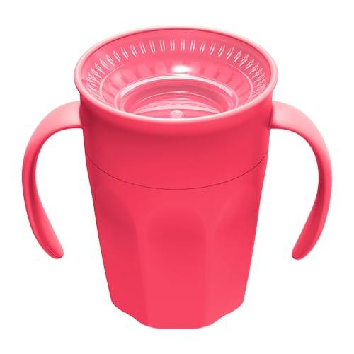 Dr. Brown\'s Dr. Brown's Milestones Cheers 360 Cup Spoutless Transition Handles for Easy Grip & Leak-Freere Training Toddlers Babies, Leak-Free Sippy Cup, Blue/Aqua
