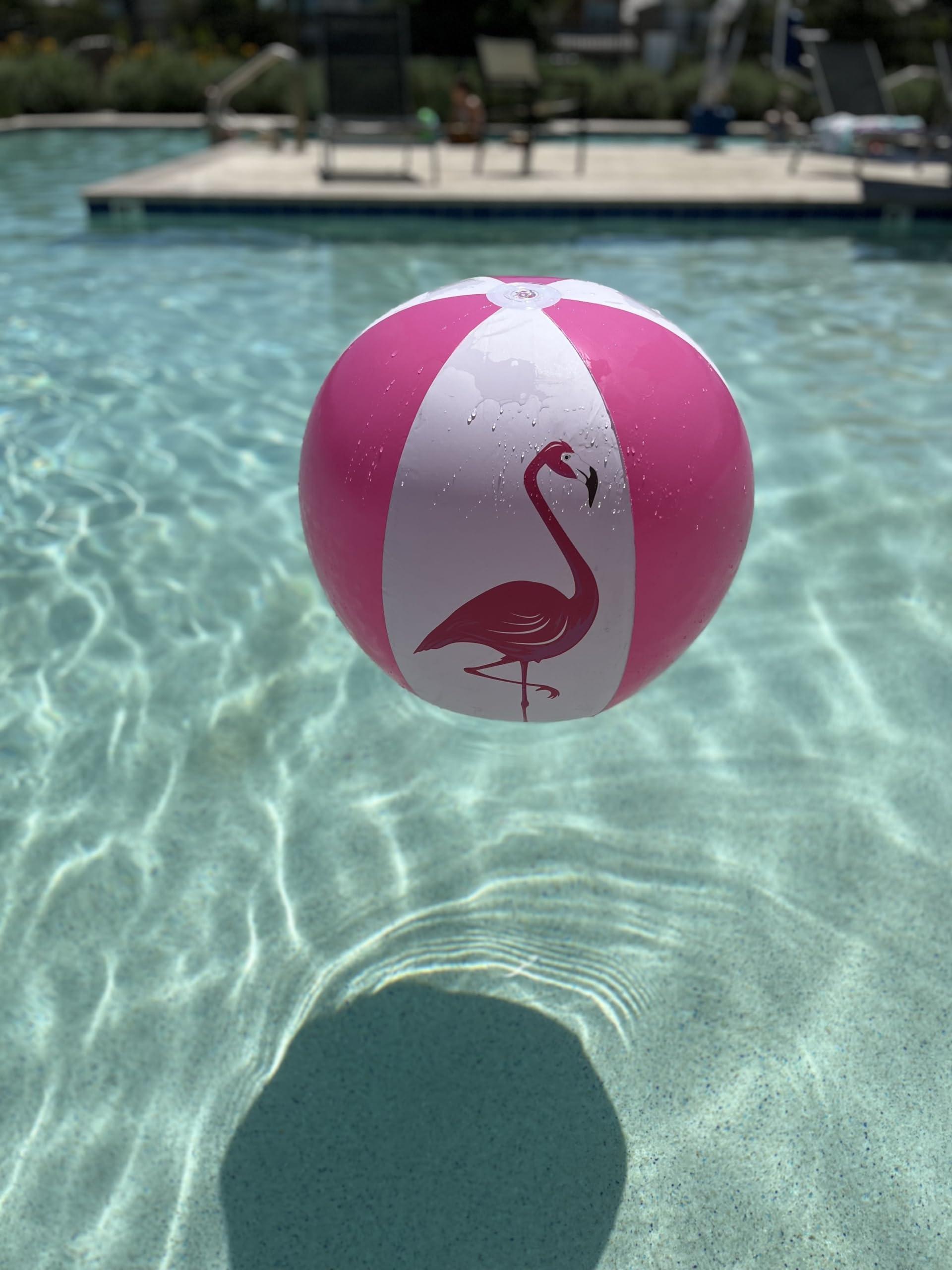Coconut Float Coconut Float Jumbo Pink Flamingo Beach Ball - Large 27 Inch Inflatable Beach Ball - Great for Summer Parties & Swim Events