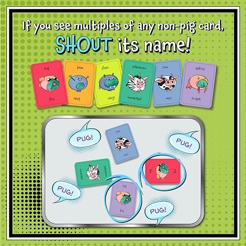 Sweet Bros Games Spank The Pig! - Hilarious & Fun Family Card Game for Kids, Teens & Adults, Funny Fast Paced Games for 2-7 Players