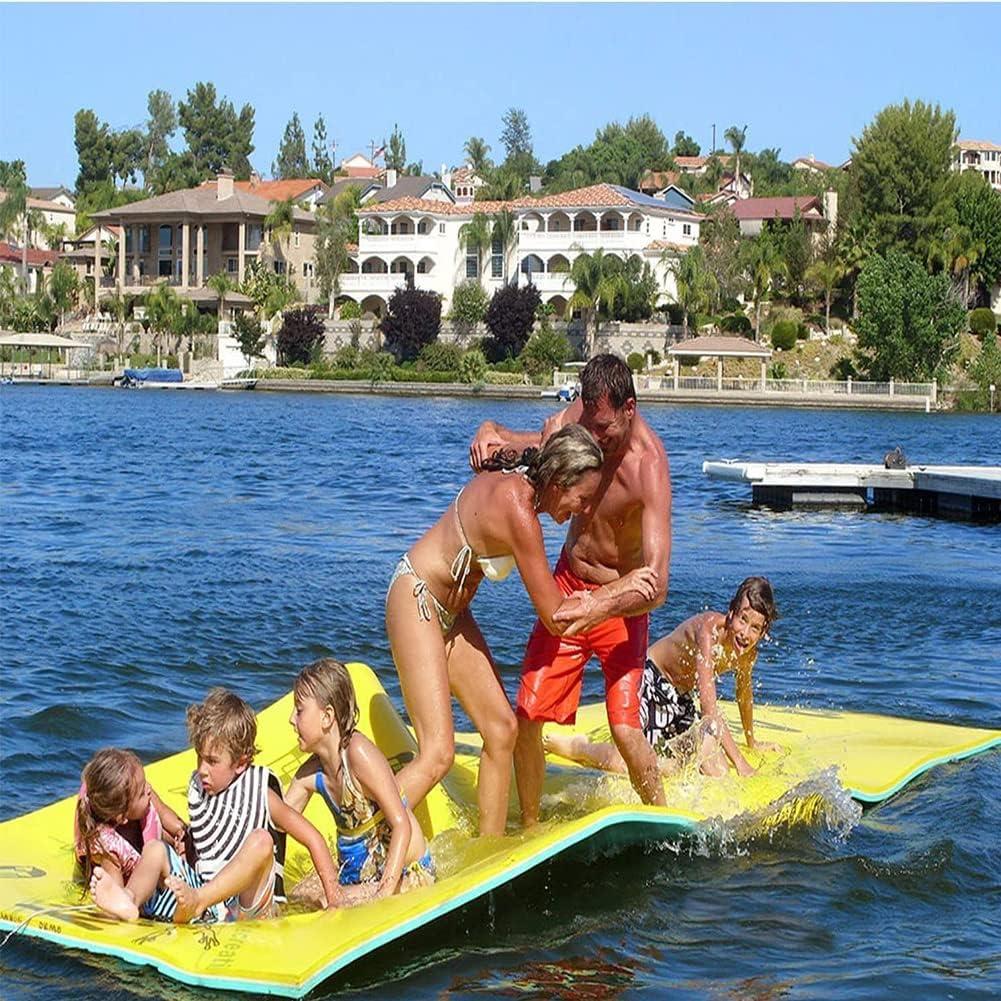 Llchaensc Llchaensc Large Floating Mat for Kids and Family,Anti-Tear 3-Layer XPE Foam Water Pad for Lake Pool Beach Ocean - Summer Recreation Outdoor Fun,Yellow,1.8mx0.6mx3.3cm