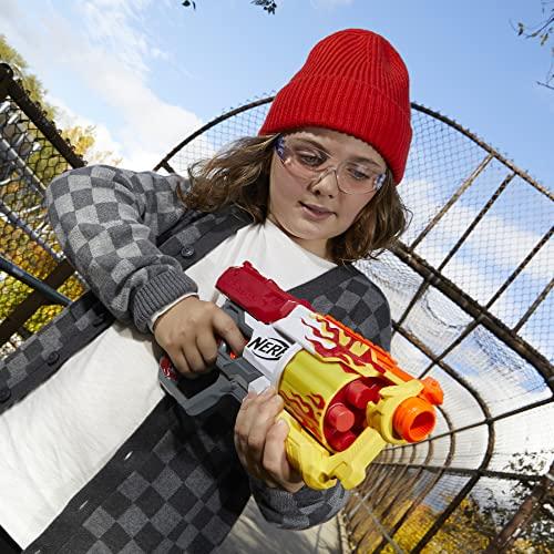 NERF NERF Mega CycloneShock Toy Blaster, Hotrod Color Style, 6-Dart Drum, 6 AccuStrike Mega Darts, Easy Priming (Amazon Exclusive)