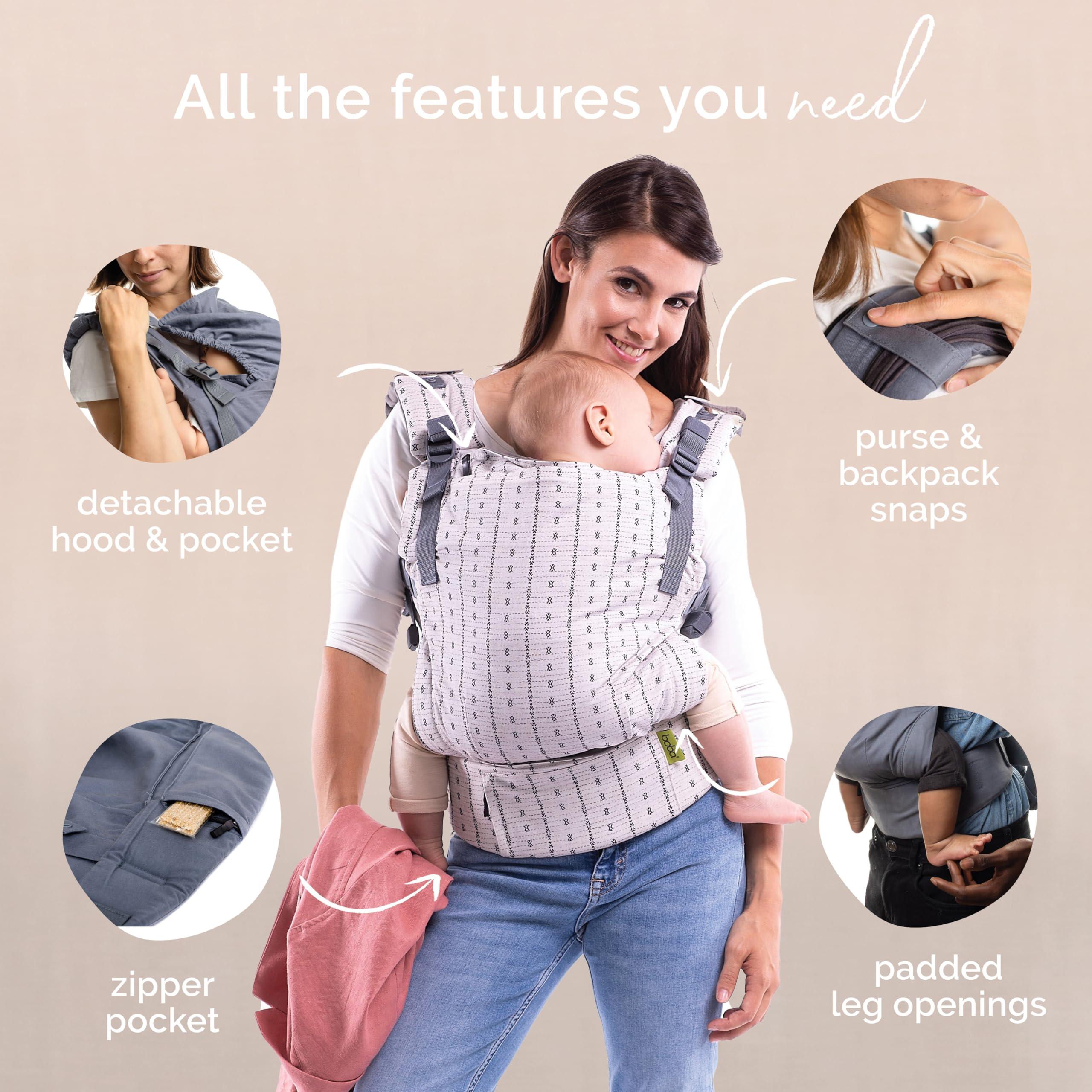 Boba Boba X Baby Carrier - Adjustable Infant Carrier for Newborn to Toddler, Front and Backpack Babywearing 7 to 45 lbs, Ergonomic Baby Carrier with Crossable Straps and Padded Shoulders (Yucca)