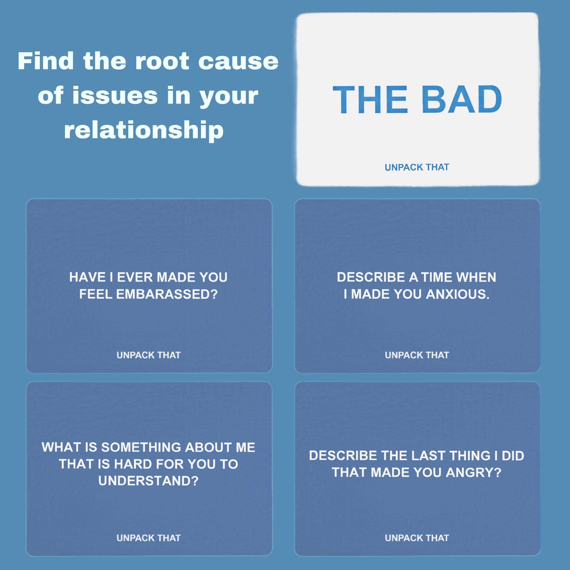 Shots No Chaser UNPACK THAT Conversation Cards Couples Game - Deep Relationship Questions for Couples, Families & Friends | 125 Cards for Communication & Intimacy Building