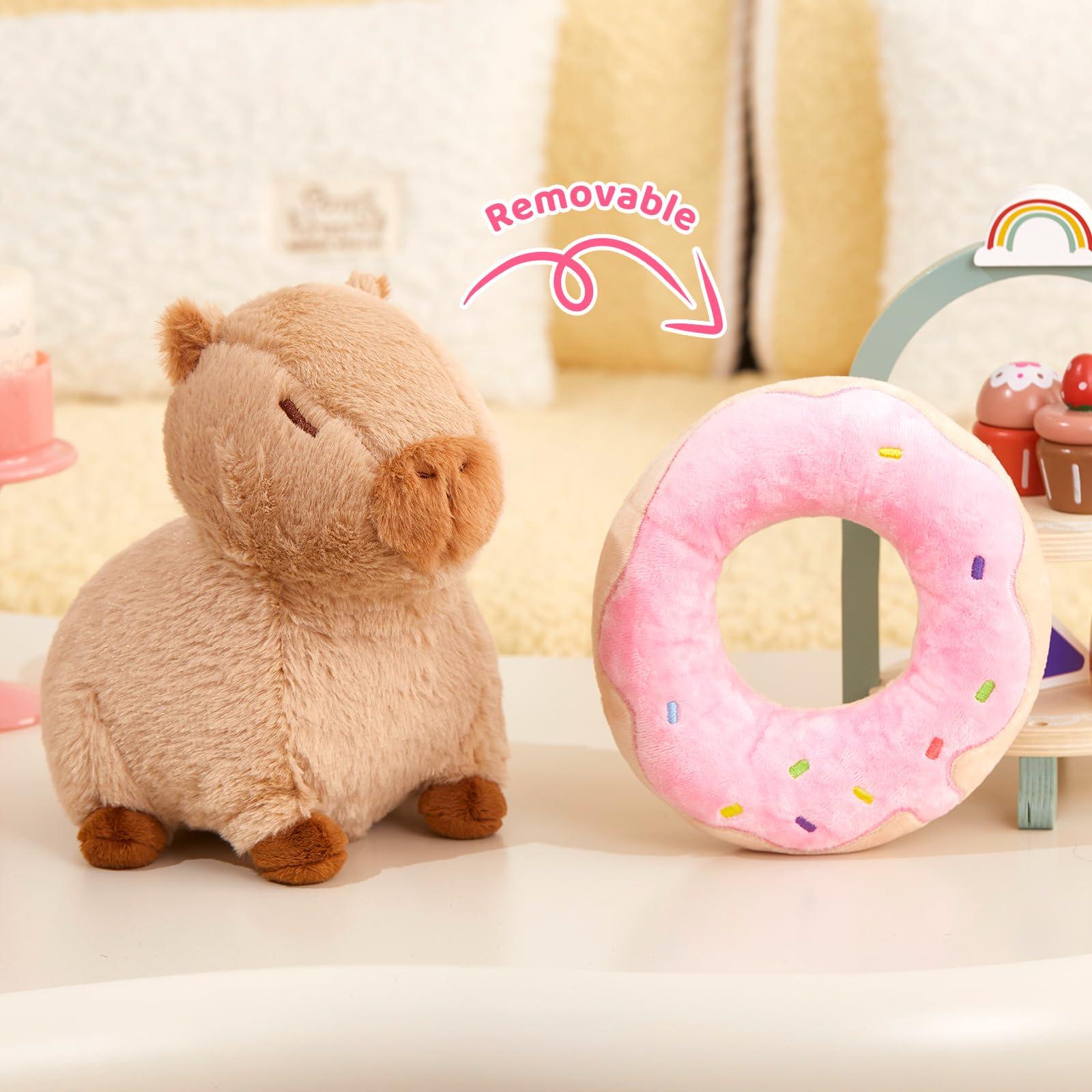 CozyWorld CozyWorld 10\" Capybara Stuffed Animals,Donut Capybara Plush Toys,Kawaii Capybara with Donut Plushie Toys,Cute Capybara Birthday Gift for Kids Boys and Girls
