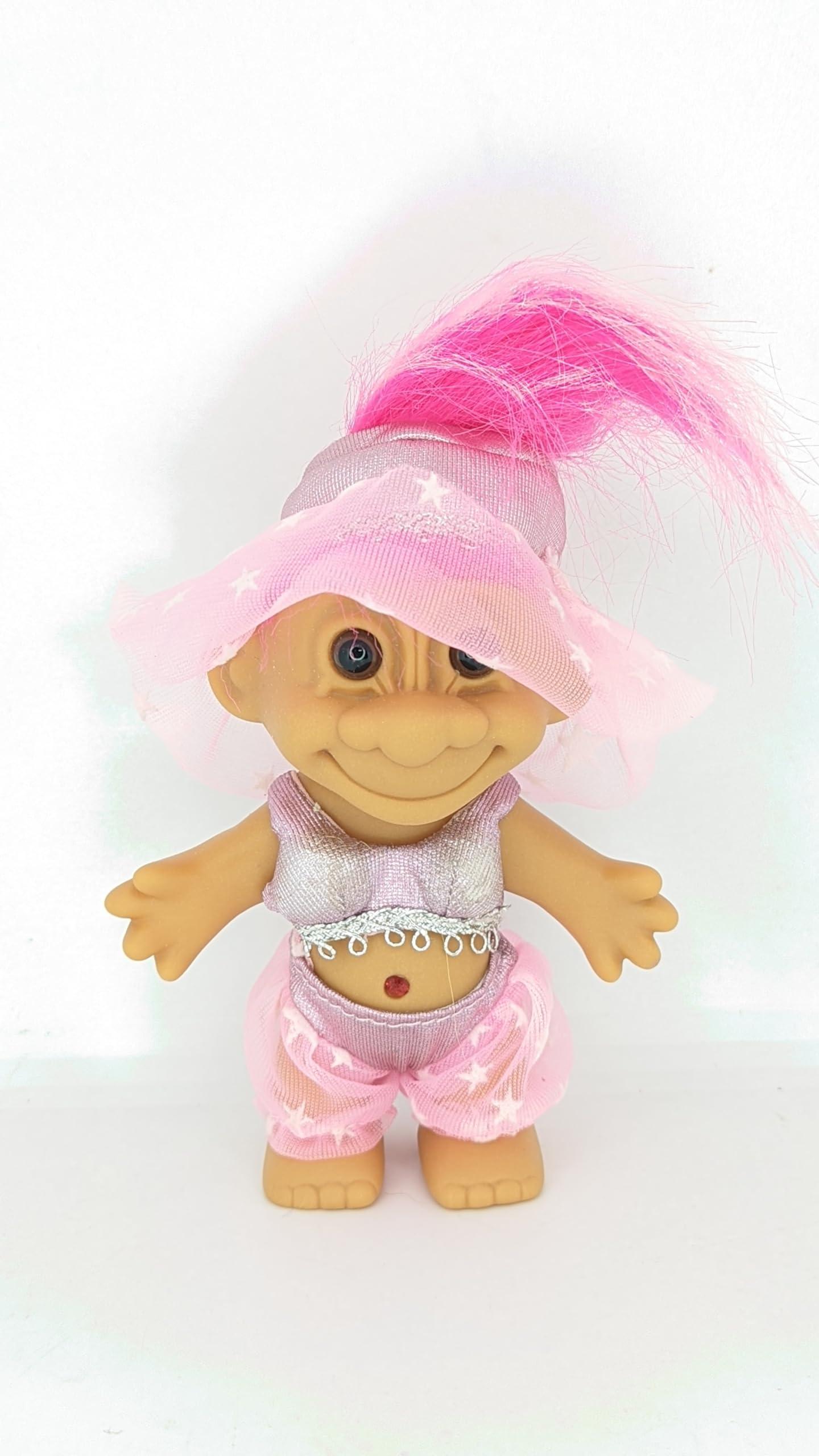 Generic Generic Troll Doll Pink Hair Vintage Retro 5 inch Gift