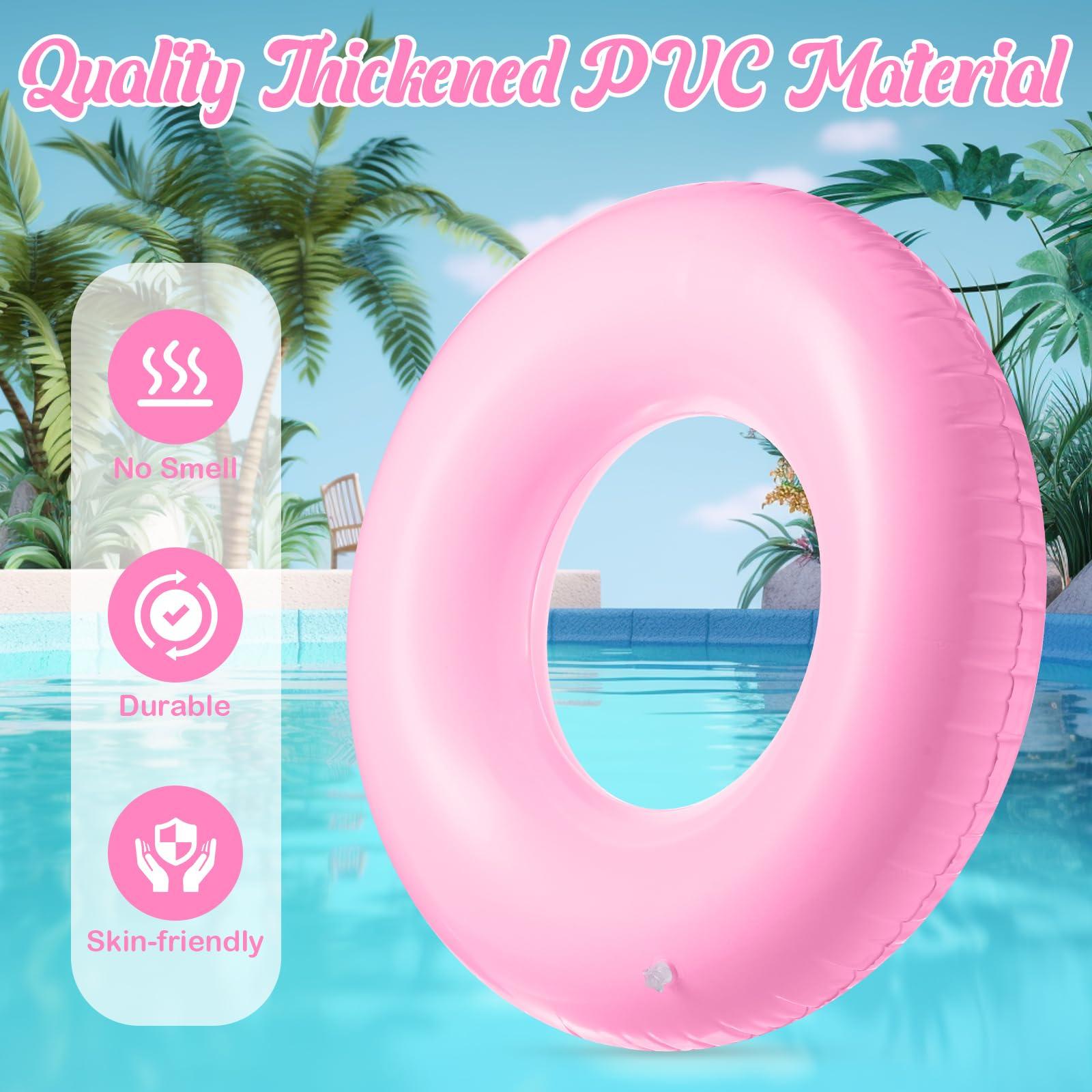 Gemscream Gemscream 8 Pcs Large Inflatable Pool Float 36 Inches Swimming Ring Pool Floats Adult Inflatable Tube for Summer Vacation Beach River Bachelorette Wedding Party Supplies(Pink)