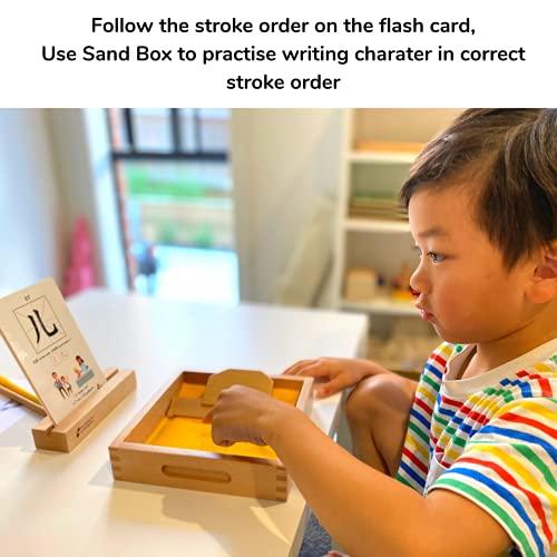 Mandarin Prodigies Mandarin Prodigies Chinese Flash Cards - 100 Chinese Words | 50 Durable, Coated Mandarin Flashcards: Pinyin, Writing Stroke Order, Card Holder | Montessori Learning Chinese