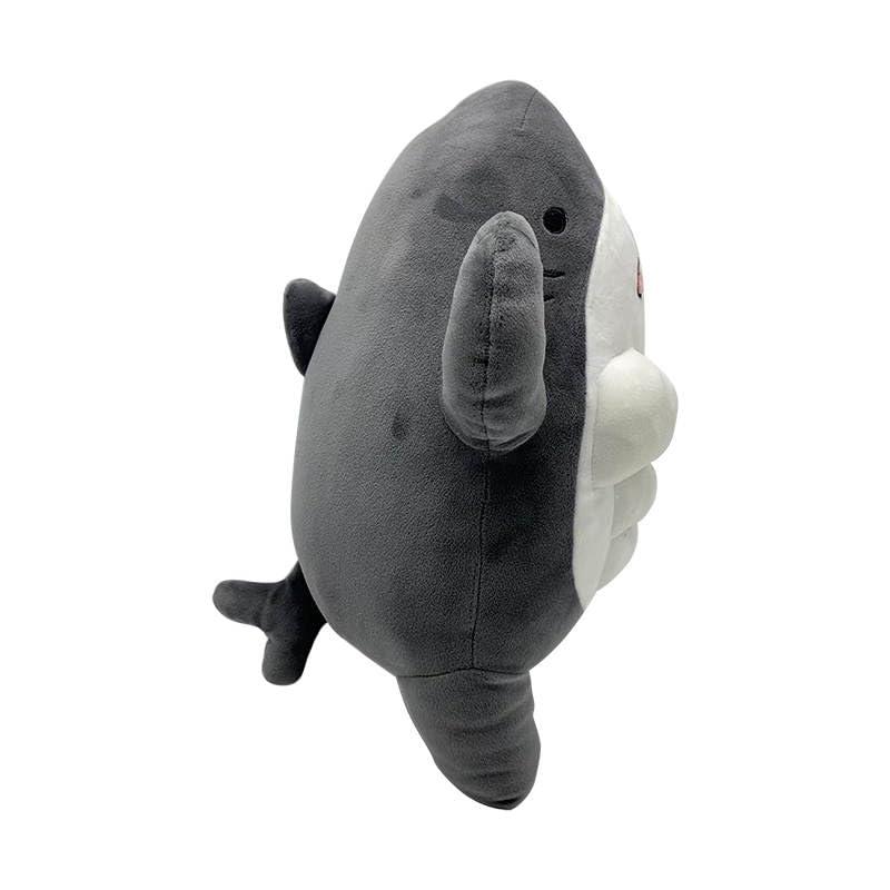 EXIGENT EXIGENT Kawaii Muscle Abs Teddy Bear Shark Buff Plush Cuddly Stuffed Animal Toy Figure (Shark_Gray)