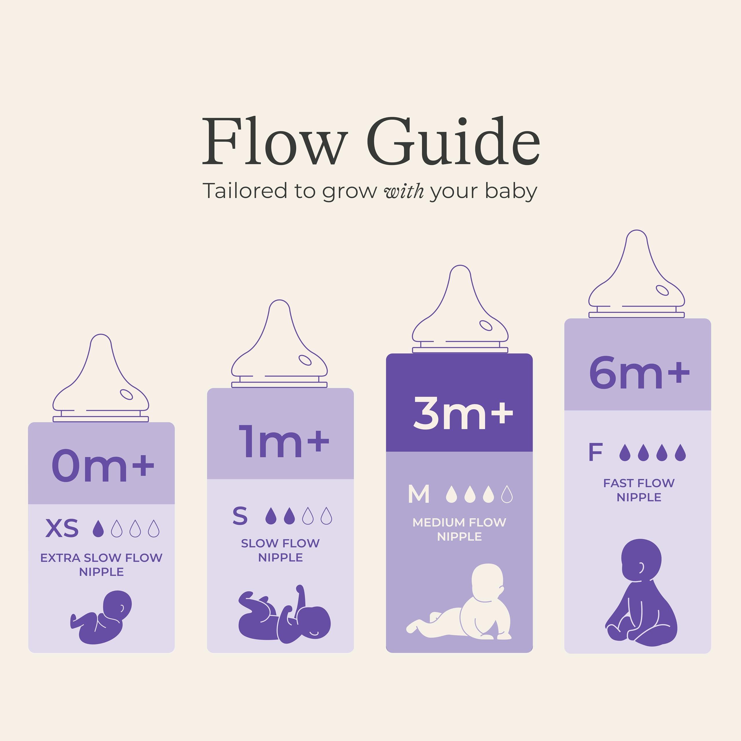 Lansinoh Lansinoh Anti-Colic Baby Bottles for Breastfeeding Babies, 8 Ounces, 6 Count, Includes 6 Medium Flow Nipples, Size M