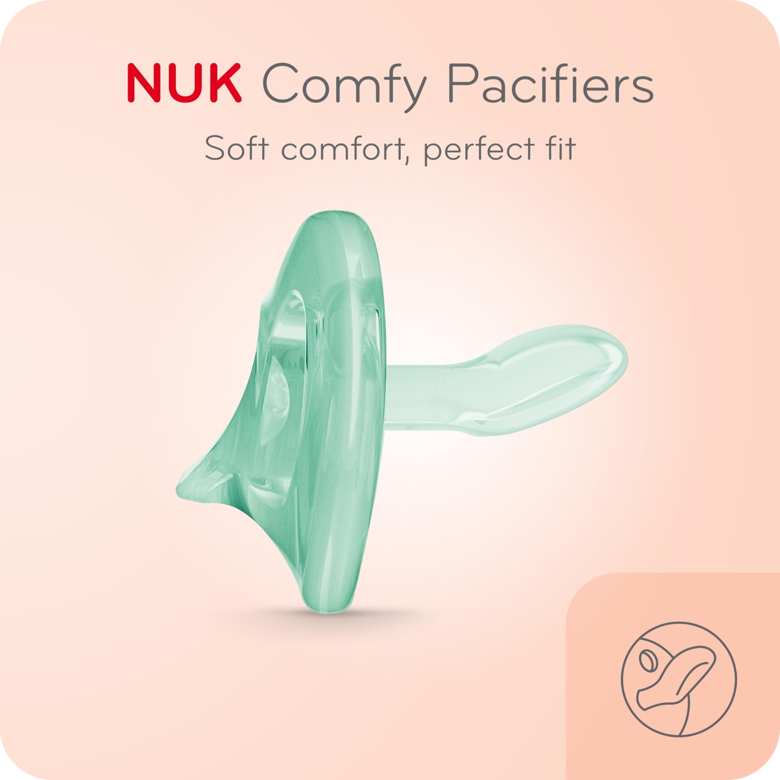 NUK NUK Comfy Orthodontic Pacifiers, Timeless Collection, 6-18 Months, 5 Count