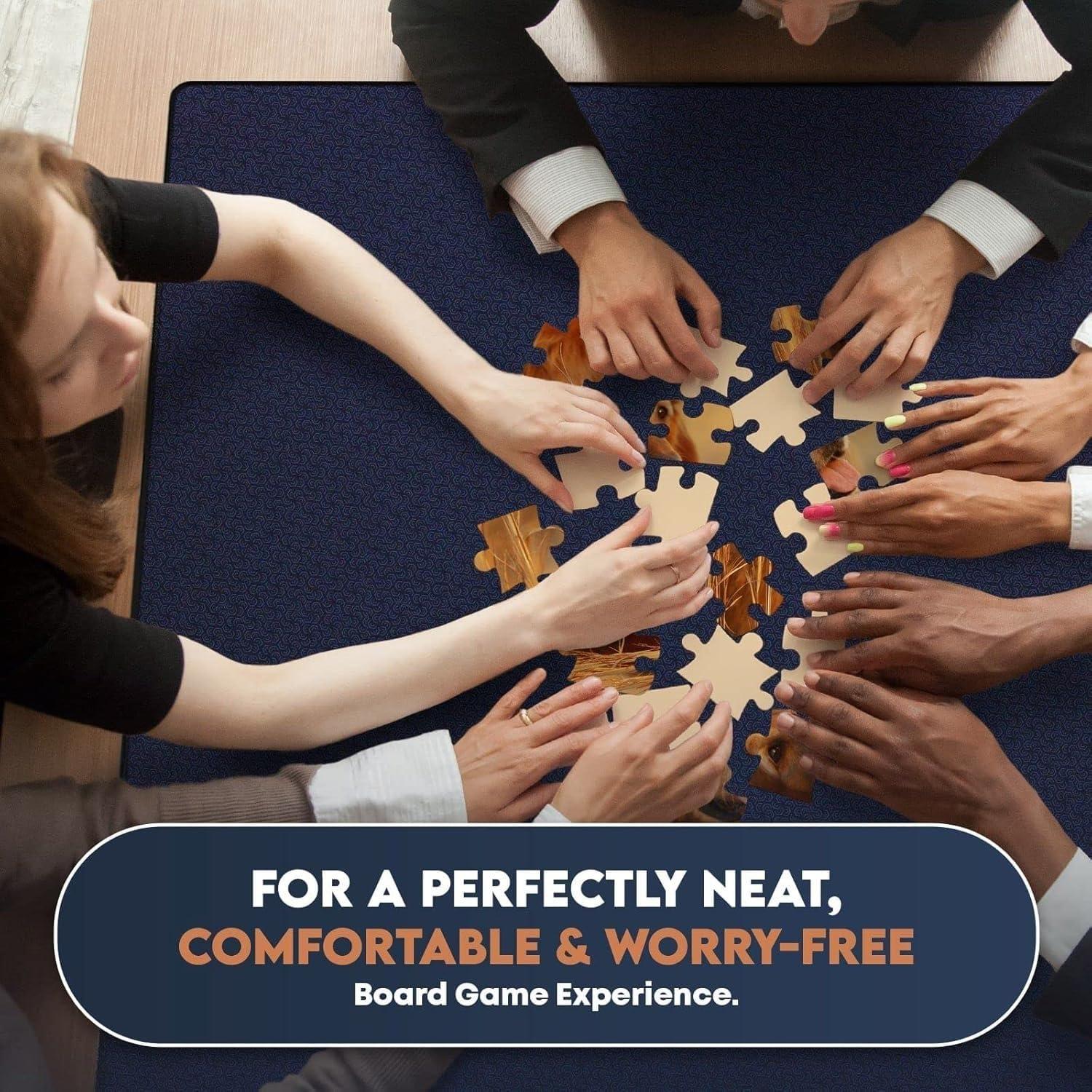 Feltectors Feltectors Board Game Playmat | 36 x 48 in. Blue Table Topper Playmat Cover for Gaming Mahjong Top Black RPG, Dice Games | Neoprene Table Mat Water Resistant with Carry Storage Case 3 x 4 ft.