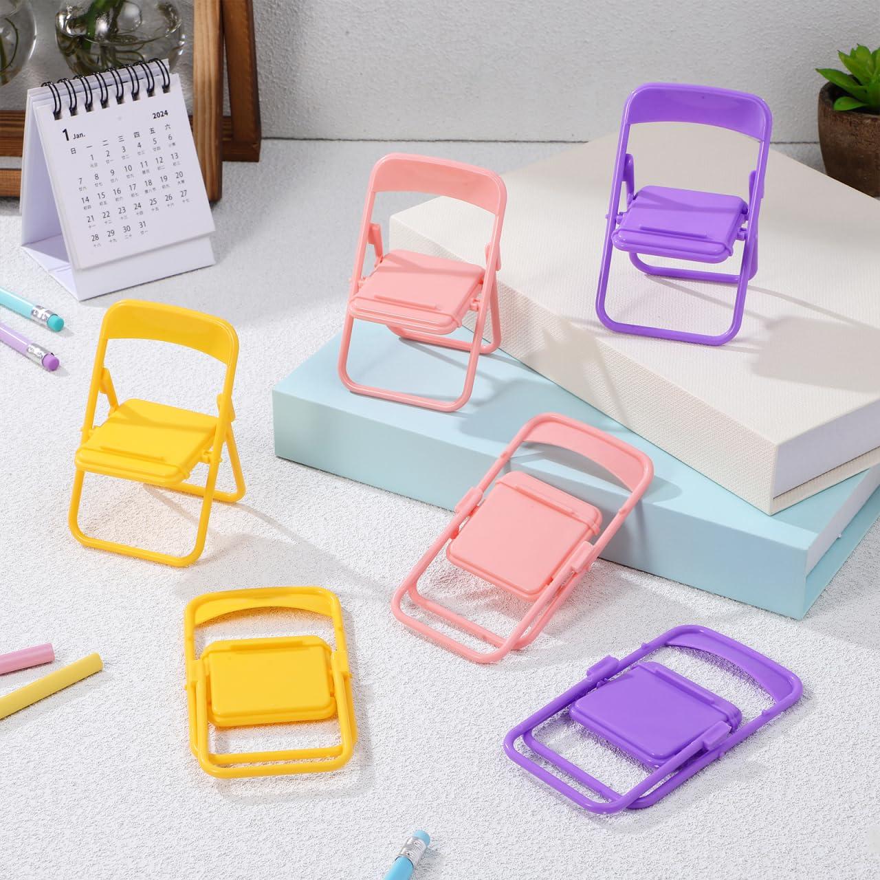 BESTOYARD BESTOYARD 30 Pcs Mini Foldable Chairs Dollhouse Folding Chairs Phone Holder Mini Chair Stand Party Favors