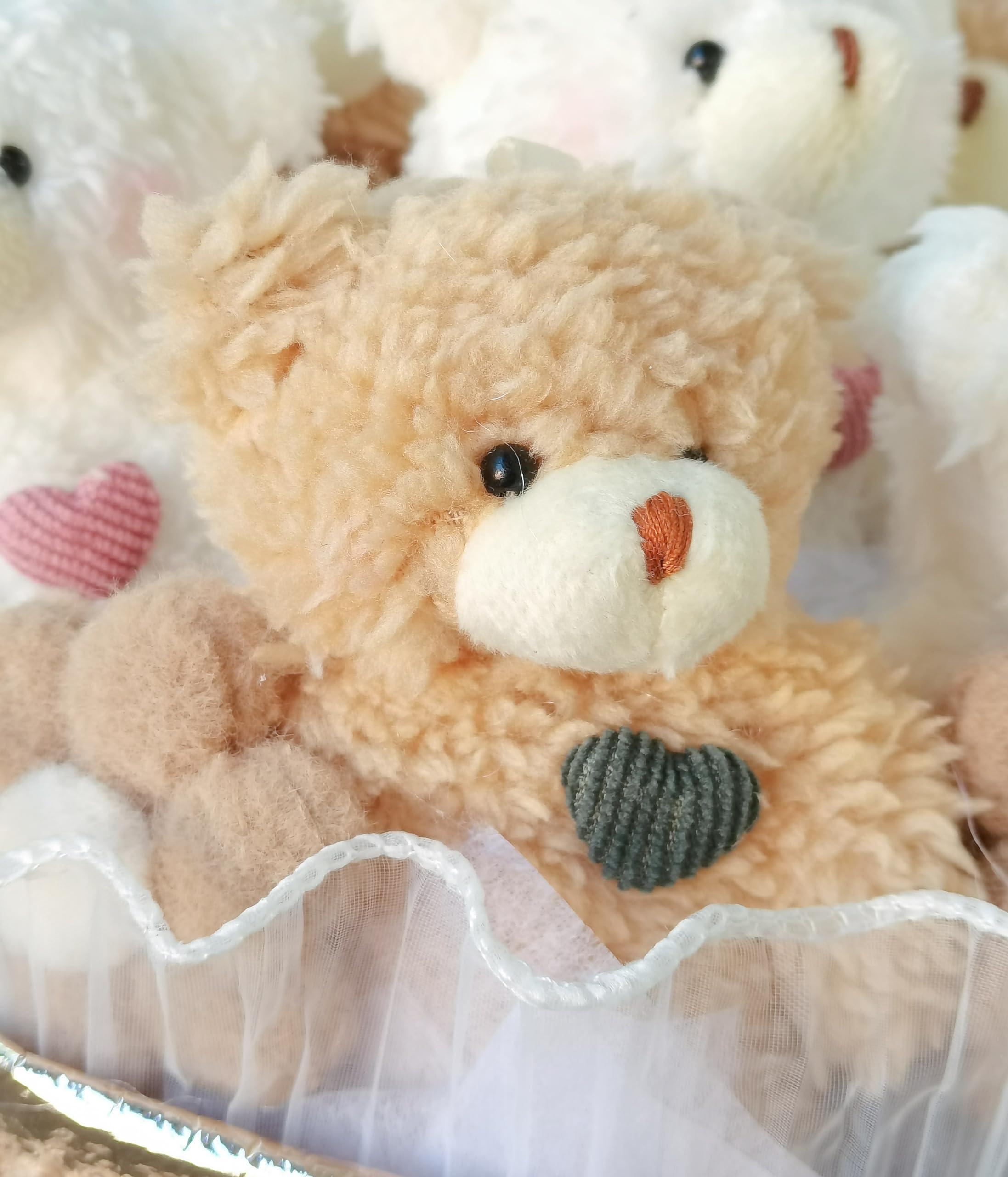 BBLION Cute Bear Bouquet - Handmade Plush Bear Bouquet with Cute Soap Flower for Any Occasions, Birthday, Bridal Shower, Graduation etc. (6 Little Bears)